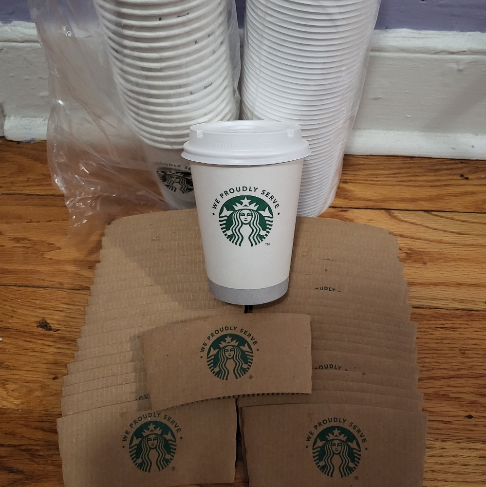 25 sets of Starbucks Hot Cups, 12oz, Disposable